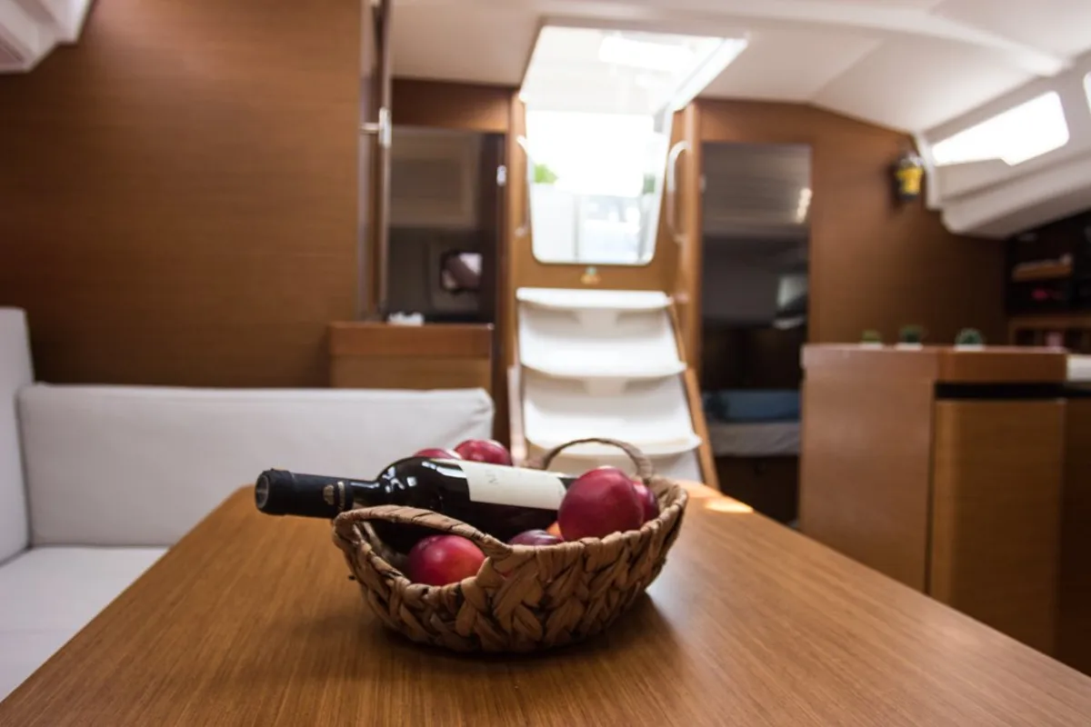 Salon of Celene, a Jeanneau Sun Odyssey 440 sailboat at Volos, Greece