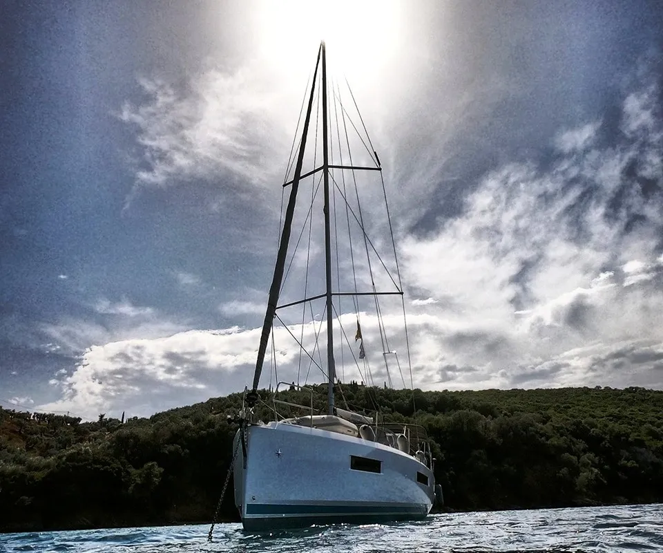 Exterior view of Celene, a Jeanneau Sun Odyssey 440 sailboat at Volos, Greece