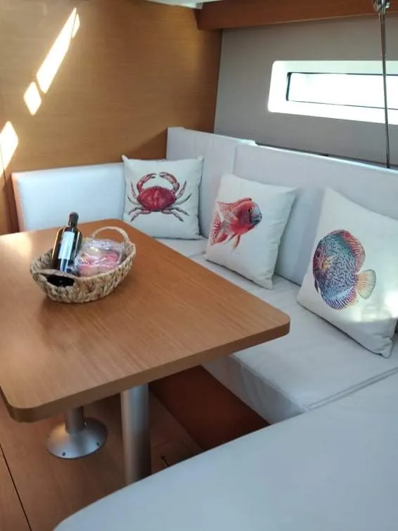 Salon of Celene, a Jeanneau Sun Odyssey 440 sailboat at Volos, Greece