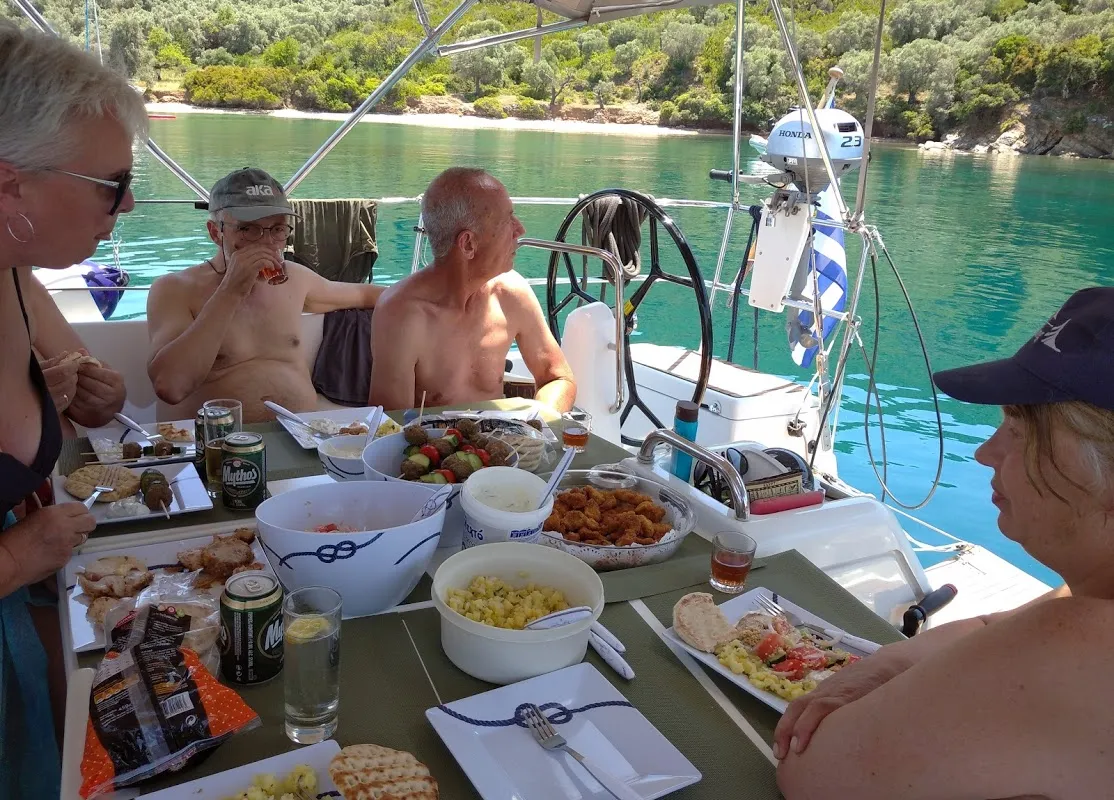 Deck of Celene, a Jeanneau Sun Odyssey 440 sailboat at Volos, Greece