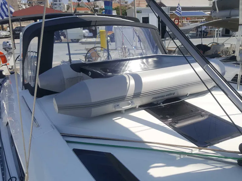 Exterior view of Euphoria, a Beneteau Oceanis 51.1 sailboat at Lavreotiki Municipal Unit, Greece