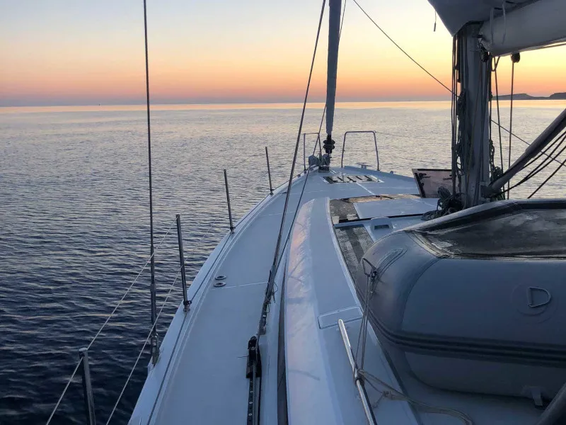 Exterior view of Euphoria, a Beneteau Oceanis 51.1 sailboat at Lavreotiki Municipal Unit, Greece