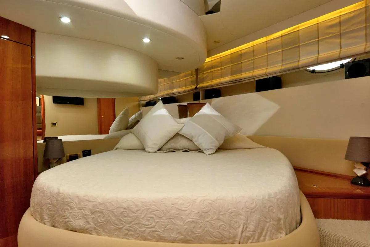 Deck of Premium +, a Azimut 58 motorboat at Athens, Greece