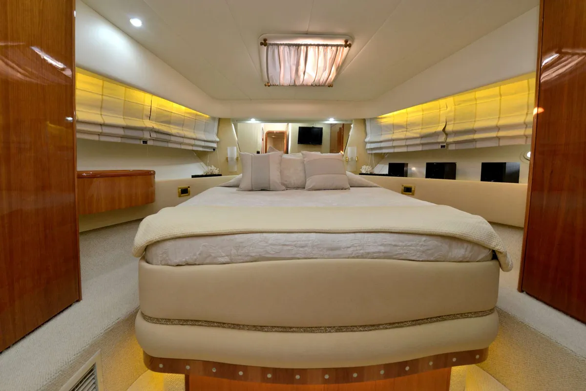 Exterior view of Premium +, a Azimut 58 motorboat at Athens, Greece