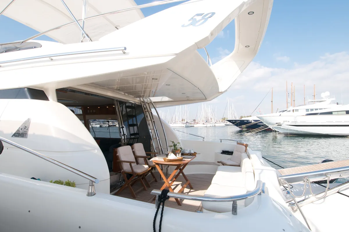 Cabin on Premium +, a Azimut 58 motorboat at Athens, Greece