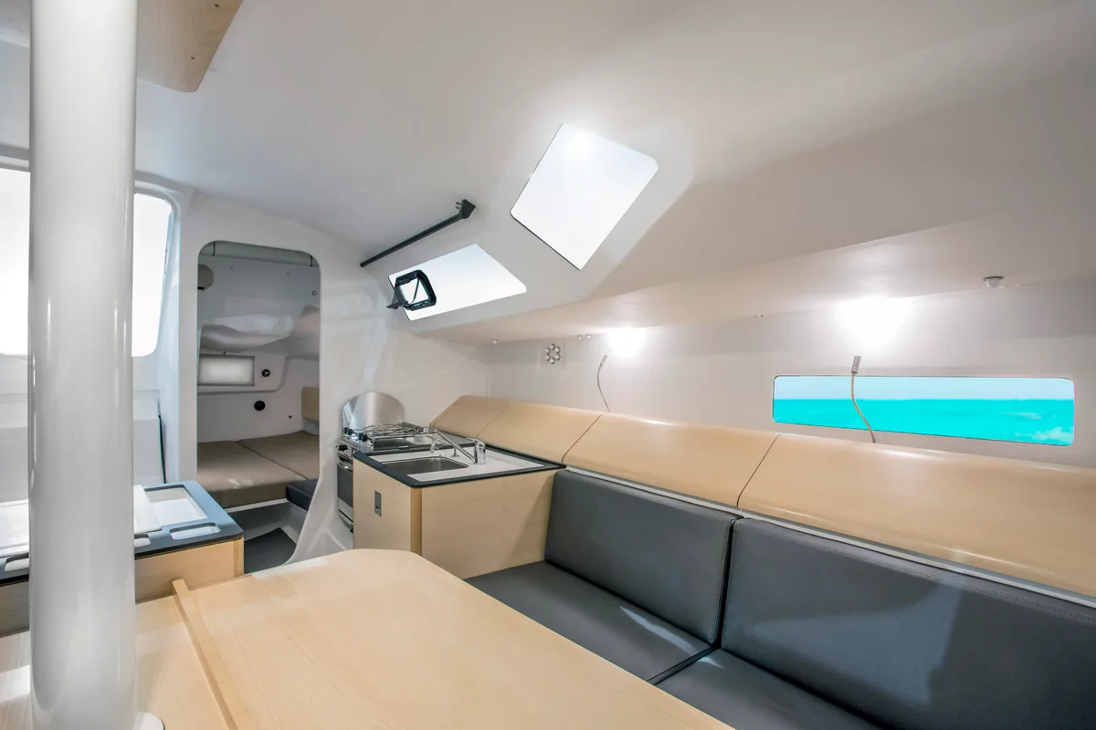 Salon of SHOULD I GO, a Pogo 36 sailboat at La Rochelle, France