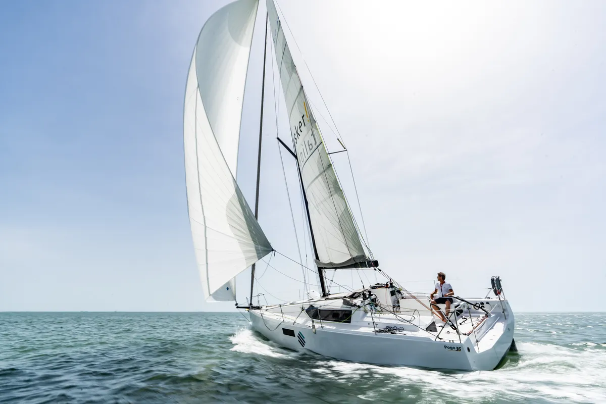 Exterior view of SHOULD I GO, a Pogo 36 sailboat at La Rochelle, France