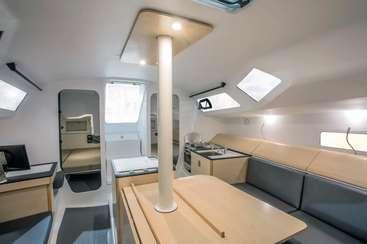 Salon of SHOULD I GO, a Pogo 36 sailboat at La Rochelle, France