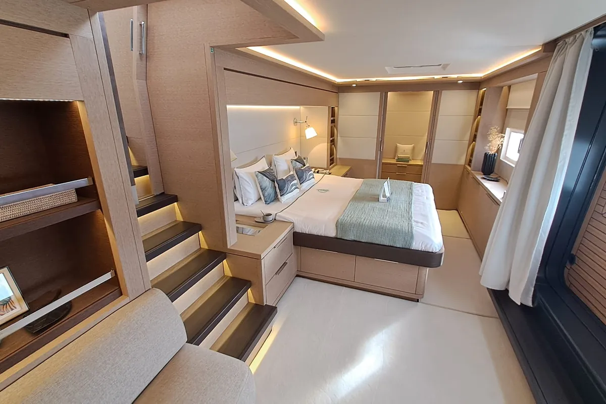 Cabin on La Desirade, a Lagoon Seventy 7 catamaran at Ajaccio, France