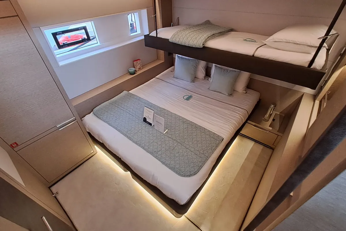 Cabin on La Desirade, a Lagoon Seventy 7 catamaran at Ajaccio, France
