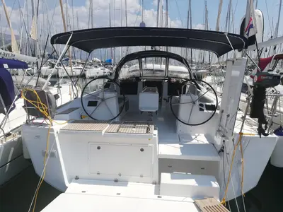 Cockpit of Cetina, a Dufour 460 Grand Large sailboat at Općina Medulin, Croatia