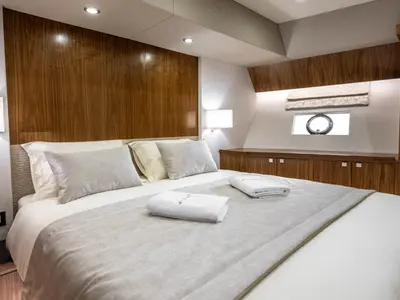 Cabin on Panta Rei, a Monachus M70 motor yacht at Split, Croatia