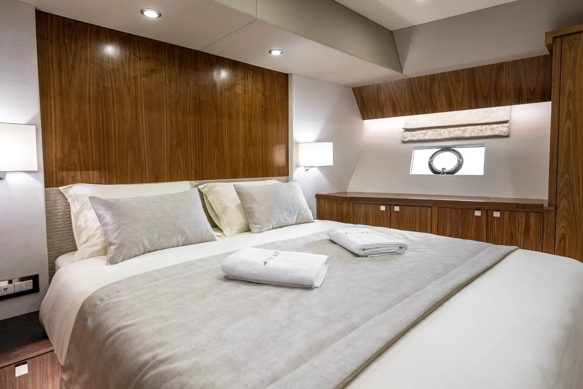 Cabin on Panta Rei, a Monachus M70 motor yacht at Split, Croatia