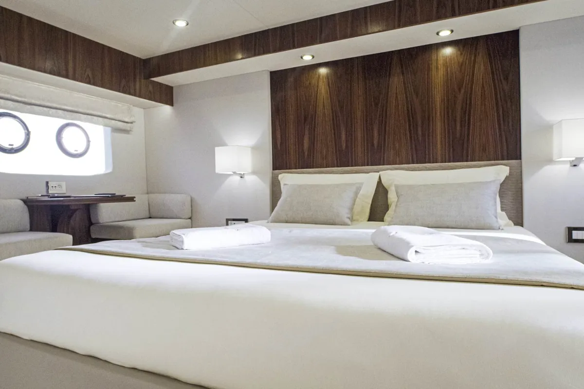 Cabin on Panta Rei, a Monachus M70 motor yacht at Split, Croatia