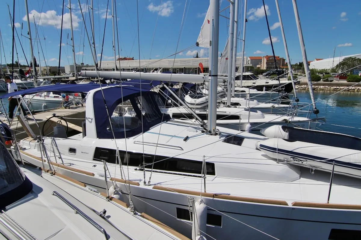 Exterior view of Elsa, a Beneteau Oceanis 38.1 sailboat at Općina Sukošan, Croatia