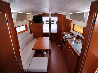 Salon of Elsa, a Beneteau Oceanis 38.1 sailboat at Sukošan, Croatia