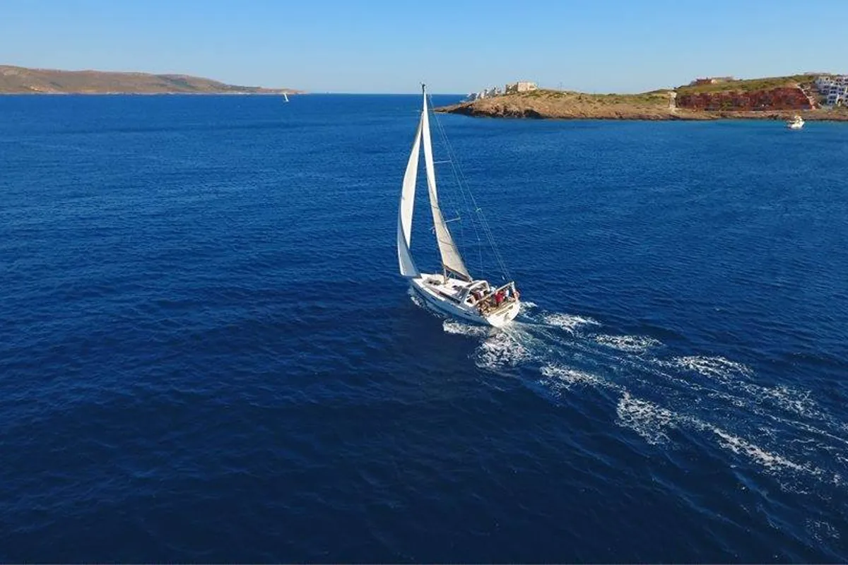 Exterior view of Theagenis, a Beneteau Oceanis 45 sailboat at Thassos, Greece