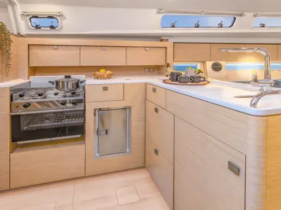 Galley of Señorita, a Hanse 410 sailboat at Dubrovnik, Croatia