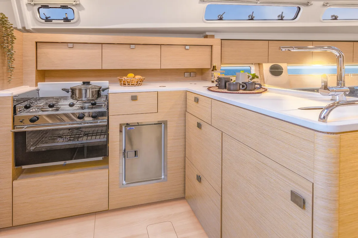 Galley of Señorita, a Hanse 410 sailboat at Dubrovnik, Croatia