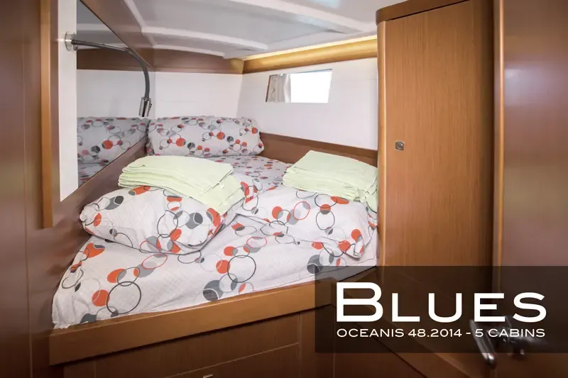 Cabin on Blues, a Beneteau Oceanis 48 sailboat at Tivat, Montenegro
