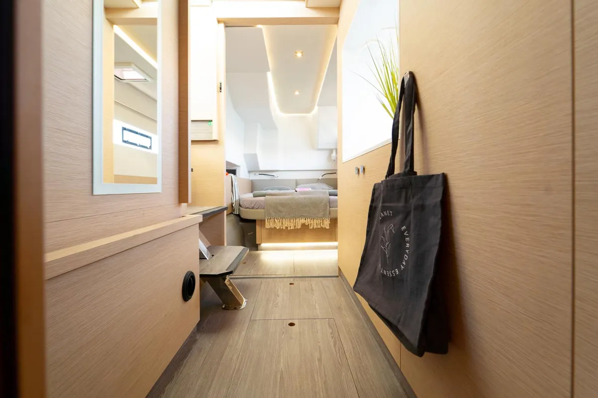 Cabin on Mon Ami, a Fountaine Pajot MY 37 catamaran at Grad Šibenik, Croatia