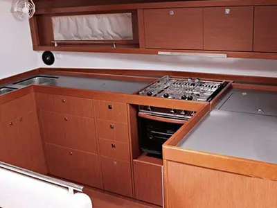 Galley of Pherousa, a Beneteau Oceanis 48 sailboat at Lavreotiki Municipal Unit, Greece
