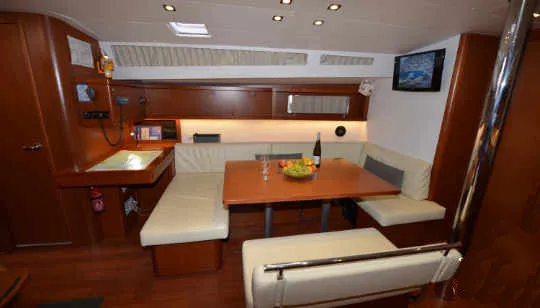 Pherousa, a Beneteau Oceanis 48 sailboat at Lavreotiki Municipal Unit, Greece
