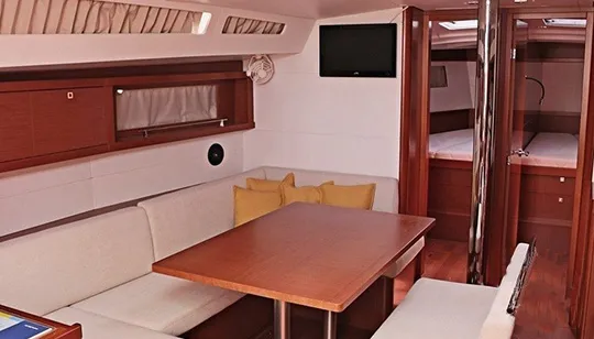 Pherousa, a Beneteau Oceanis 48 sailboat at Lavreotiki Municipal Unit, Greece