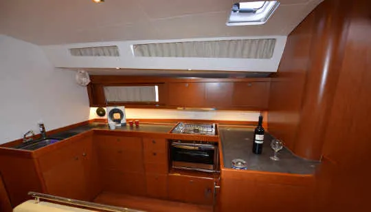 Pherousa, a Beneteau Oceanis 48 sailboat at Lavreotiki Municipal Unit, Greece
