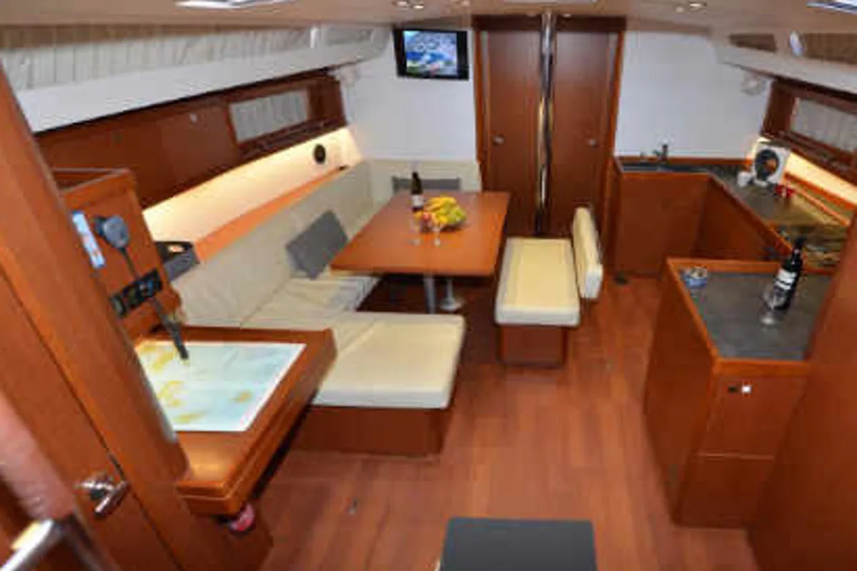Pherousa, a Beneteau Oceanis 48 sailboat at Lavreotiki Municipal Unit, Greece