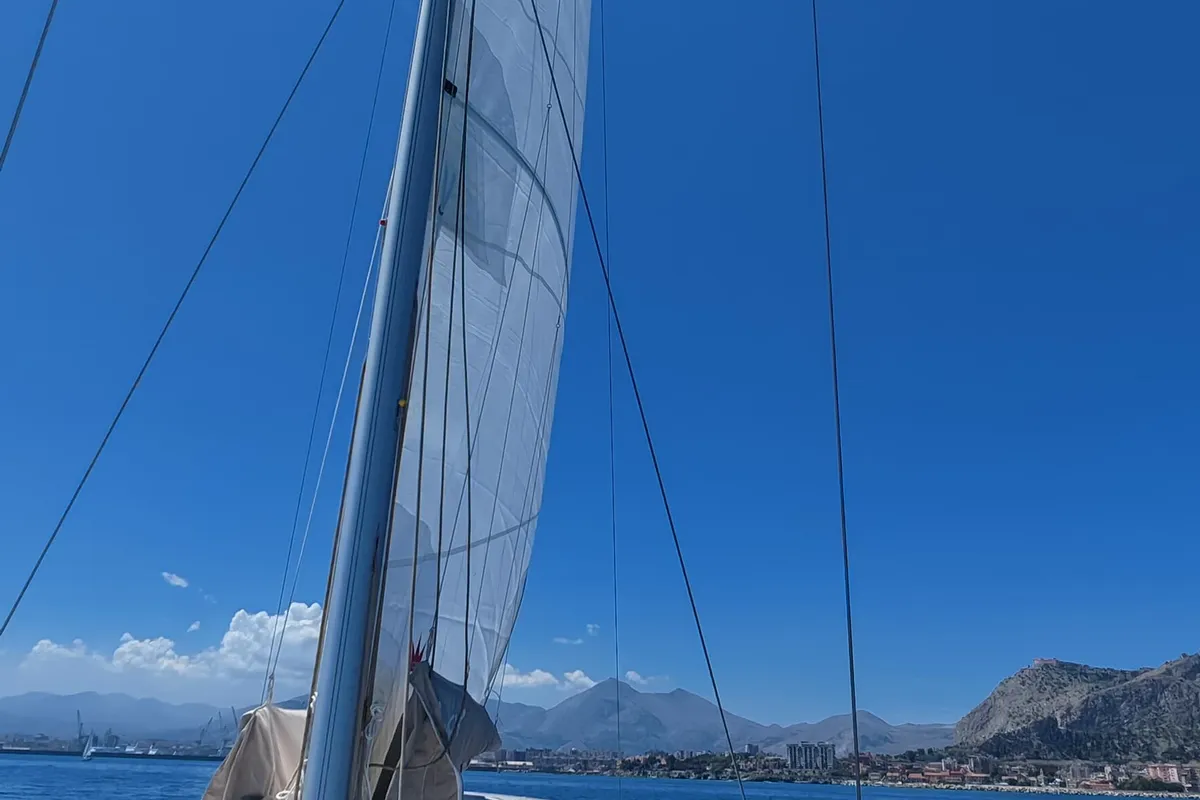 Alice in Wonderland, a Dufour 430 sailboat at Palermo, Italy