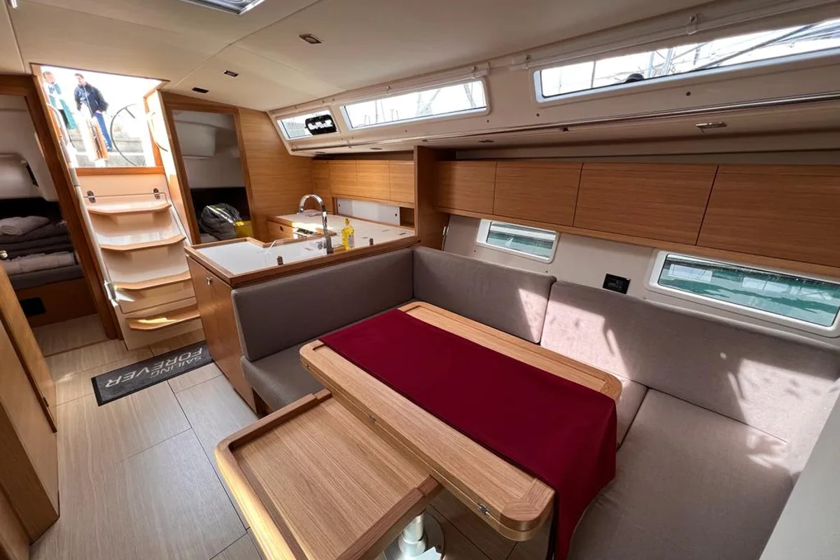 Salon of Aura, a AD Boats Salona 46 sailboat at Kaštela, Croatia