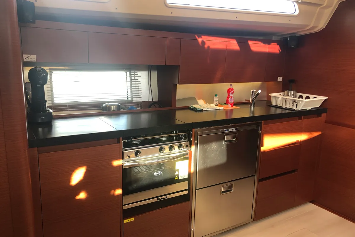 Galley of Lady Aga, a Hanse 508 sailboat at Općina Rogoznica, Croatia