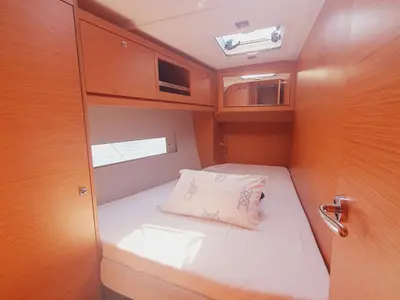 Cabin on Sombra del Viento, a Dufour 470 sailboat at Grad Trogir, Croatia