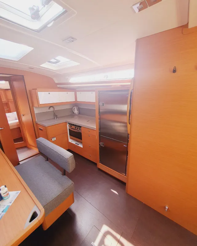 Galley of Sombra del Viento, a Dufour 470 sailboat at Grad Trogir, Croatia