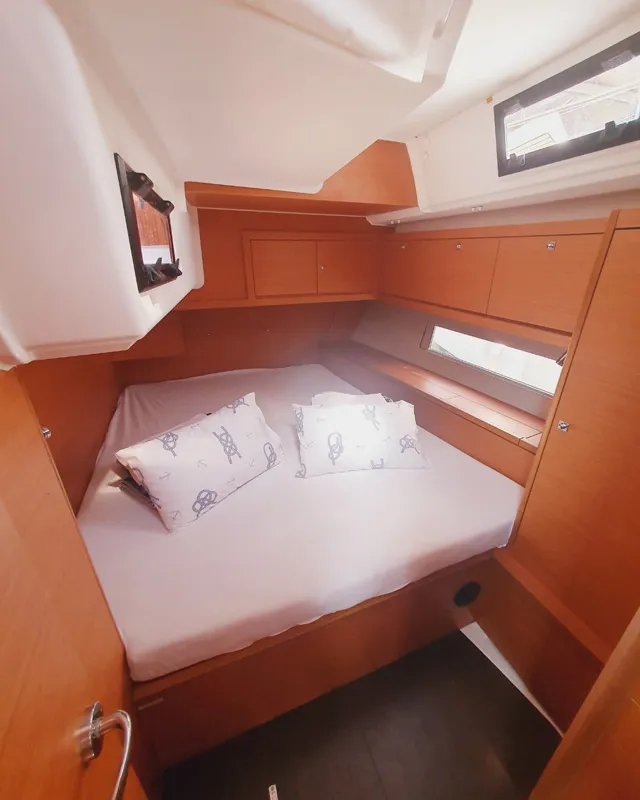 Cabin on Sombra del Viento, a Dufour 470 sailboat at Grad Trogir, Croatia