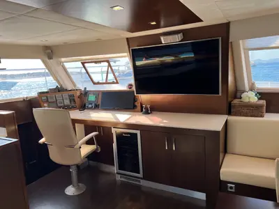 Salon of Tekila, a Sunreef 62 catamaran at Ibiza, Spain