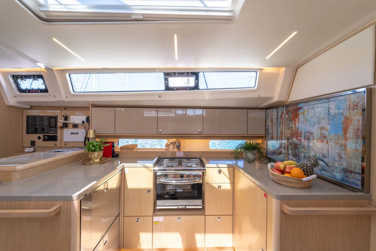 Salon of Art N, a Bavaria C46 sailboat at Pirovac, Croatia