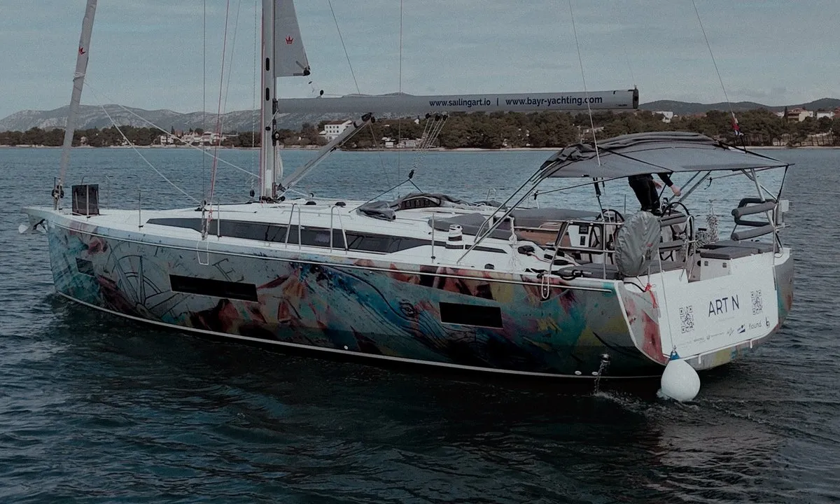 Exterior view of Art N, a Bavaria C46 sailboat at Pirovac, Croatia