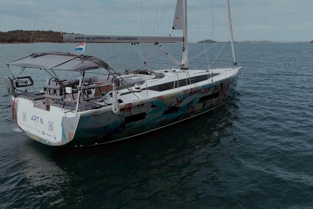 Exterior view of Art N, a Bavaria C46 sailboat at Pirovac, Croatia