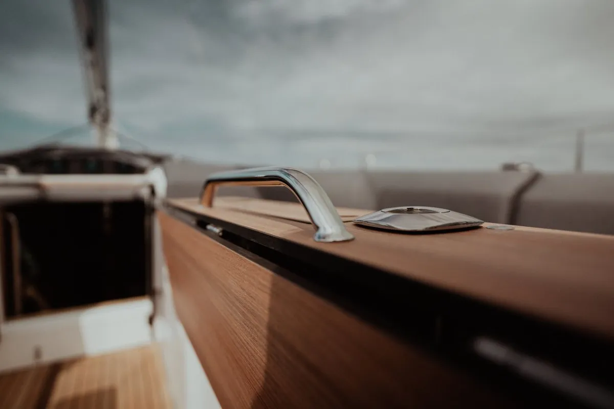 Deck of Art N, a Bavaria C46 sailboat at Pirovac, Croatia