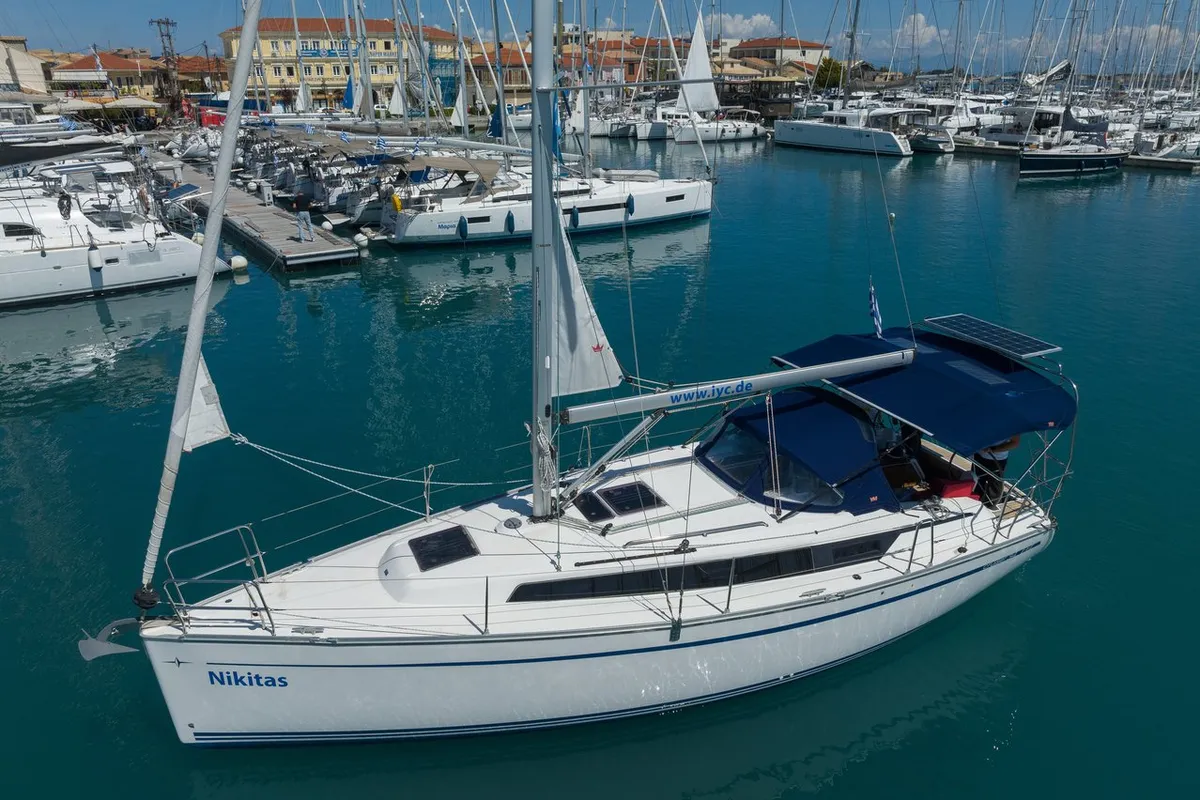 Nikitas, a Bavaria Cruiser 34 sailboat at Municipal Unit of Lefkada, Greece