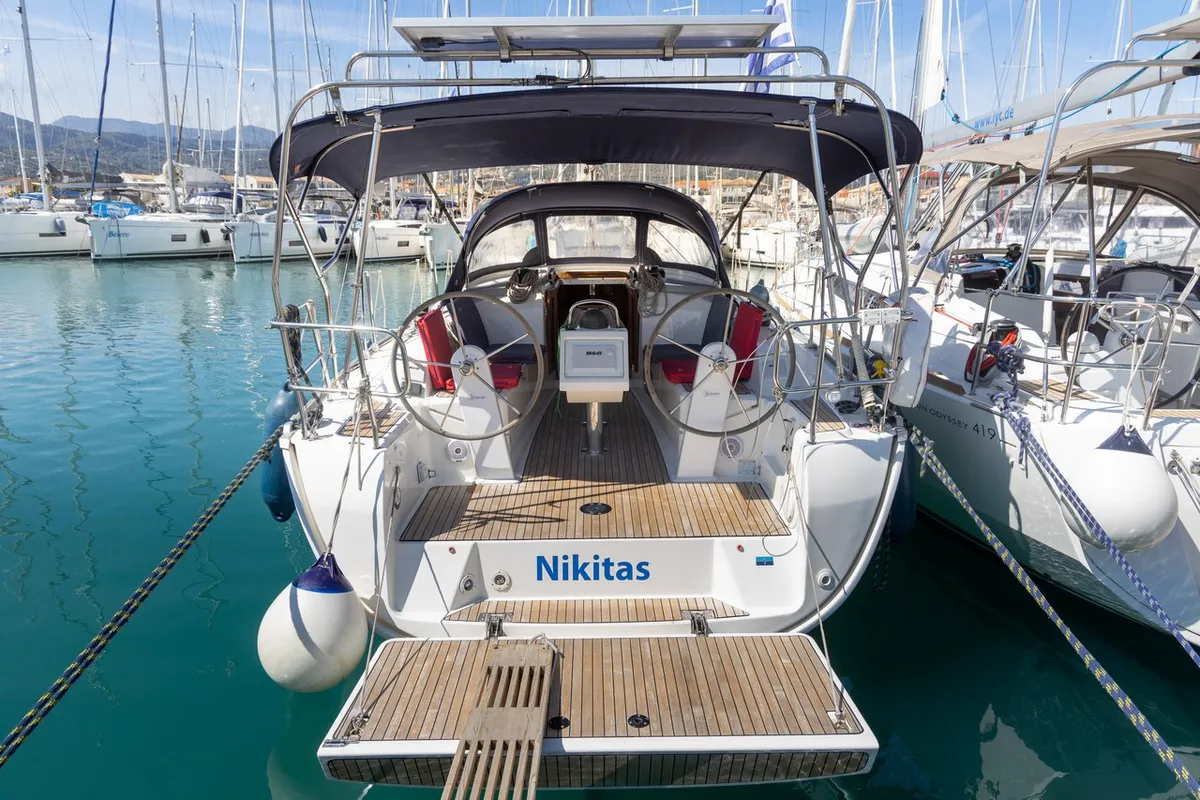 Nikitas, a Bavaria Cruiser 34 sailboat at Municipal Unit of Lefkada, Greece