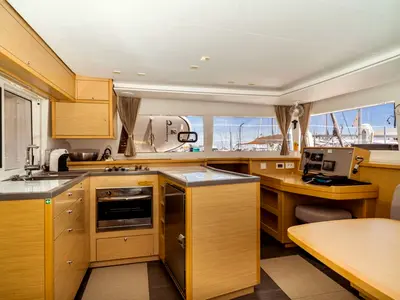 Galley of Pasea On, a Lagoon 450 F catamaran at Municipal Unit of Lefkada, Greece