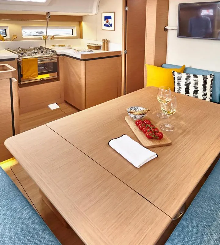 Galley of Sun Odyssey 490 Premium, a Jeanneau Sun Odyssey 490 sailboat at Procida, Italy