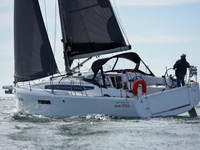 Exterior view of Habanera, a Jeanneau Sun Odyssey 380 sailboat at Marmaris, Turkey