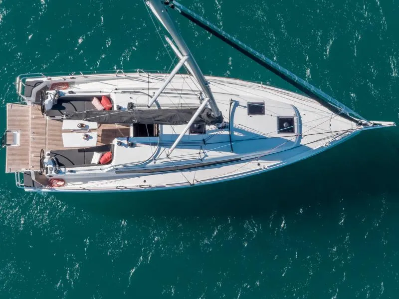 Exterior view of Habanera, a Jeanneau Sun Odyssey 380 sailboat at Marmaris, Turkey
