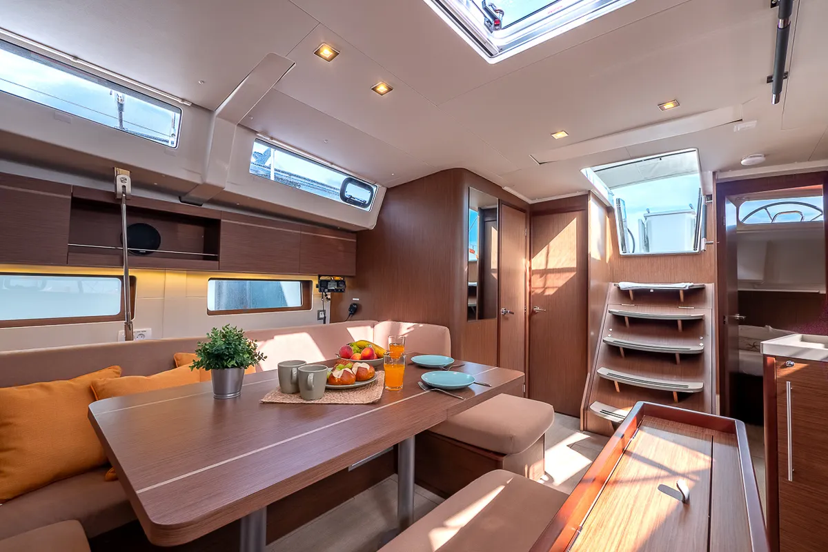 Salon of Amorino, a Beneteau Oceanis 46.1 sailboat at Split, Croatia