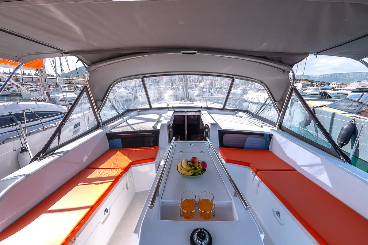 Deck of Amorino, a Beneteau Oceanis 46.1 sailboat at Split, Croatia