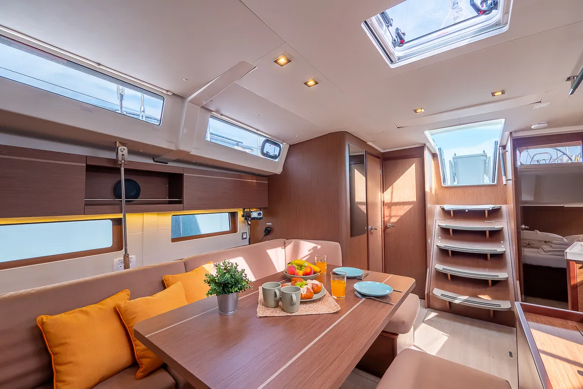 Salon of Amorino, a Beneteau Oceanis 46.1 sailboat at Split, Croatia